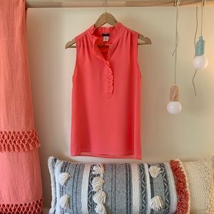 J. Crew Sleeveless Ruffle Blouse